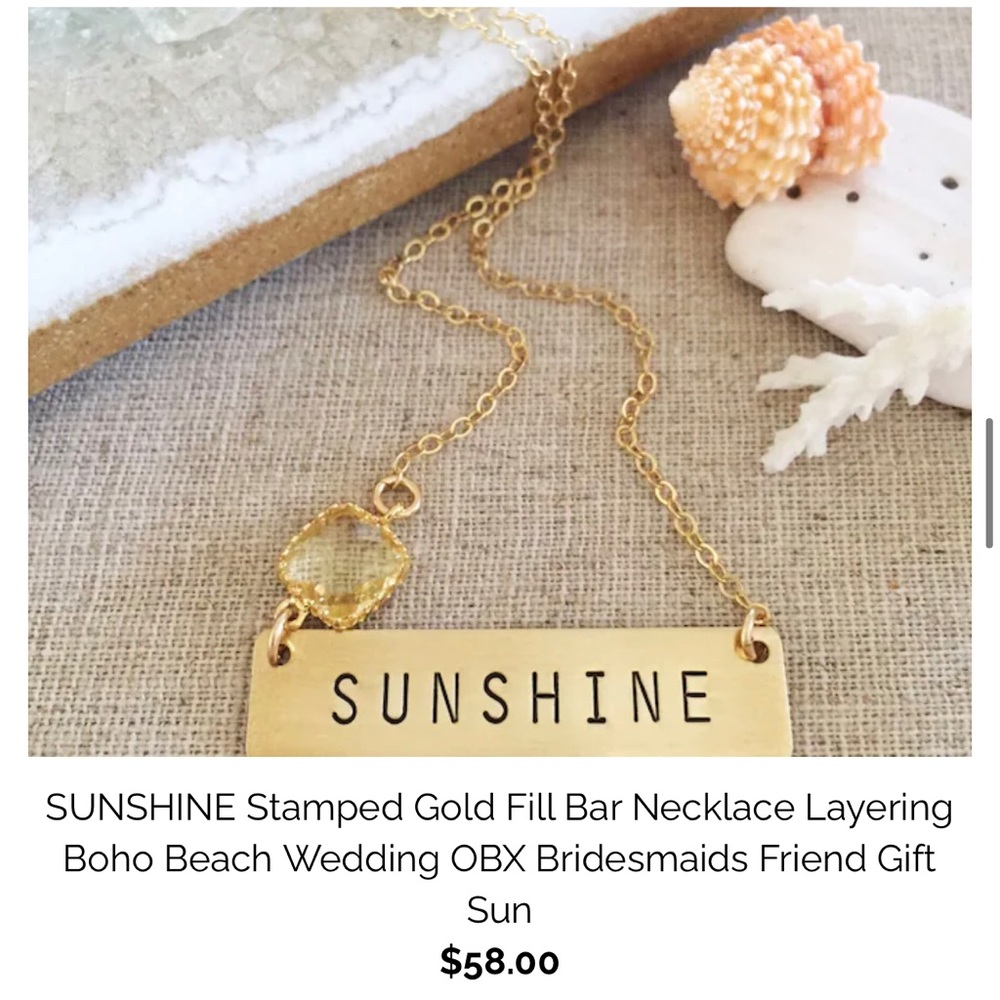 Sunshine Stamped Gold Fill Necklace